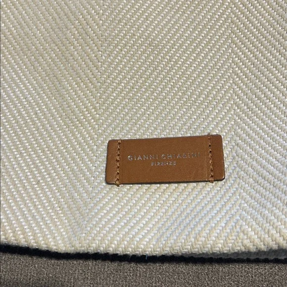 NWOT Gianni Chiarini Cream and Brown Shoulder Bag- made in Italy - Picture 2 of 5